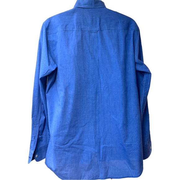 Sz Medium Chaps Easy Care Blue Long Sleeve Button Down Shirt - Picture 5 of 7